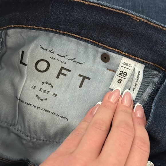 Loft Skinny High Rise Button Jean - Picture 7 of 7